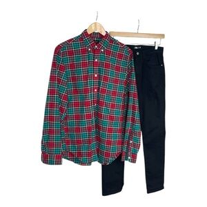 J. Crew Cotton Oxford Fit Plaid Button-Up Shirt S